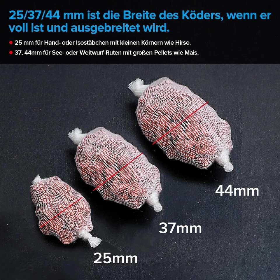 3 Stück PVA Netz Mesh 44mm 37mm 25mm 5M Funnel Web Karpfen Tube Refill Narrow - Bild 4 von 4