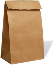 Paper Grab Bag - Kraft Brown SOS Takeaway Food Bag Without Handles 19x11x32cm