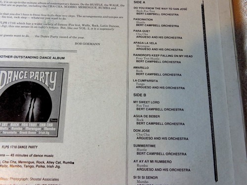 DANCE PARTY VOL.2 HUSTLE ETC. ARQUESO & ORCHESTRA BERT CAMPBELL FIESTA RECORDS - Picture 3 of 3