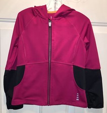 Lands End. Girls Comfy Hooded Jacket Zip-Up W/THUMB HOLES. Violet Pink Size 4