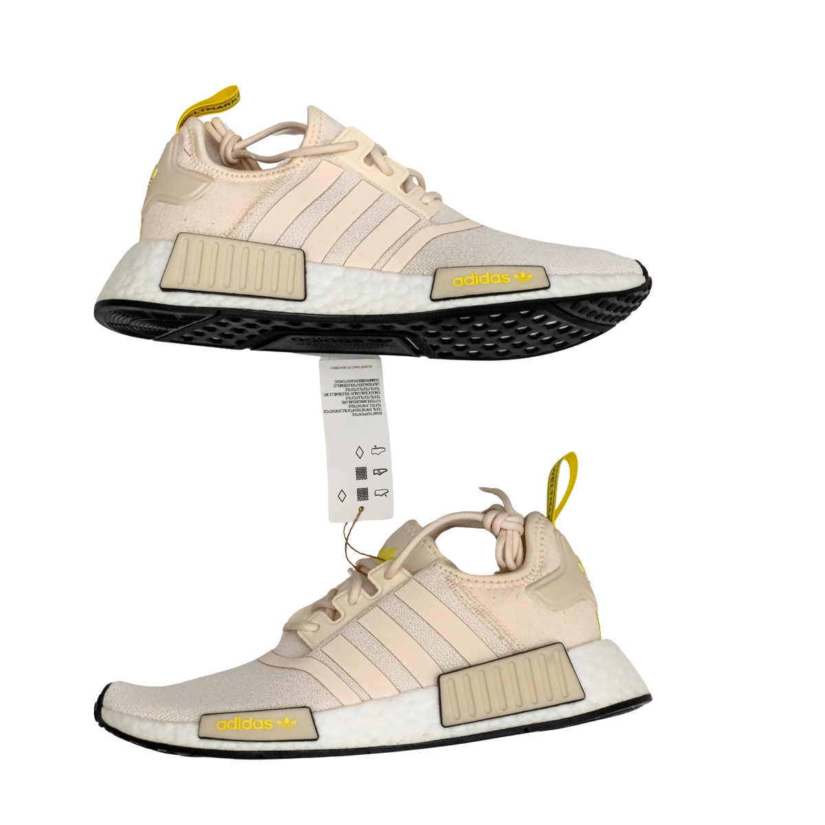 Adidas NMD R1 Women's Running Shoes GZ9592 Ecru Tint/Impact Yellow