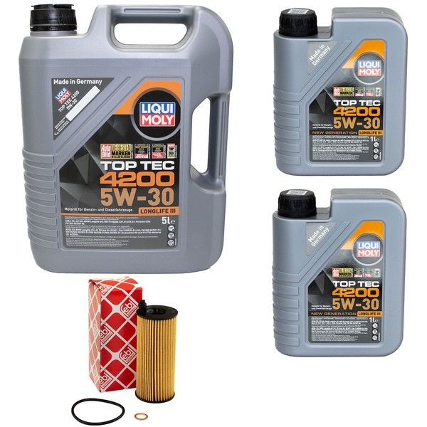 MotoröL Set 4200 5W-30 Liqui Moly 7 Liter + ÖLfilter FüR BMW 3Er 5Er 6Er X3 X5-image