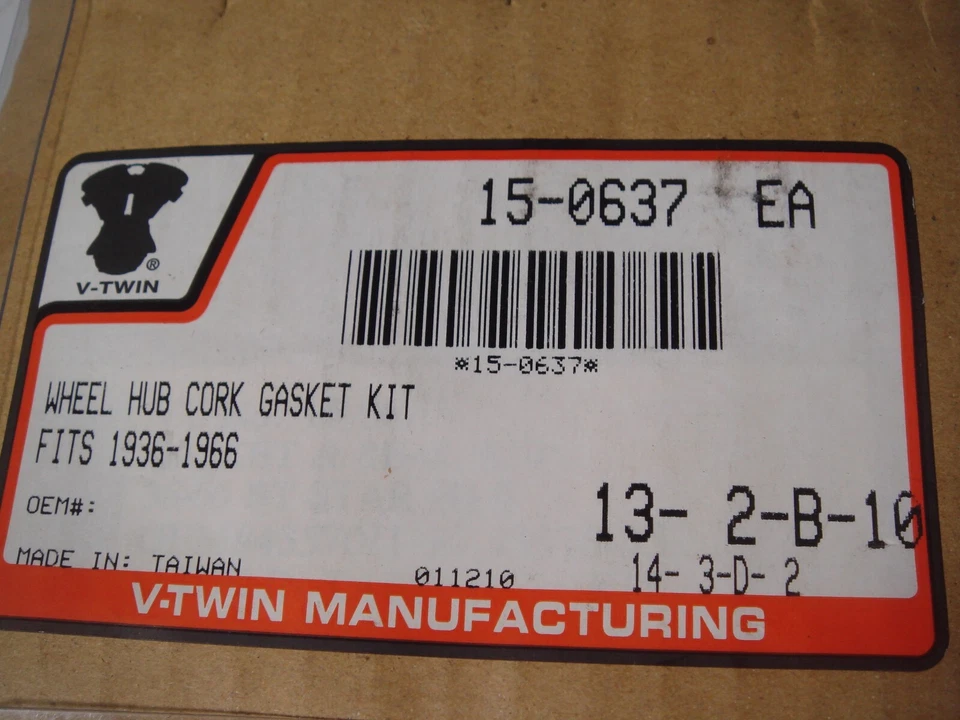 Kit de junta de corcho de cubo de rueda Harley para HD EL FL UL WL 1935-1966 V-Twin 15-0637 F3 Foto 4 de 4