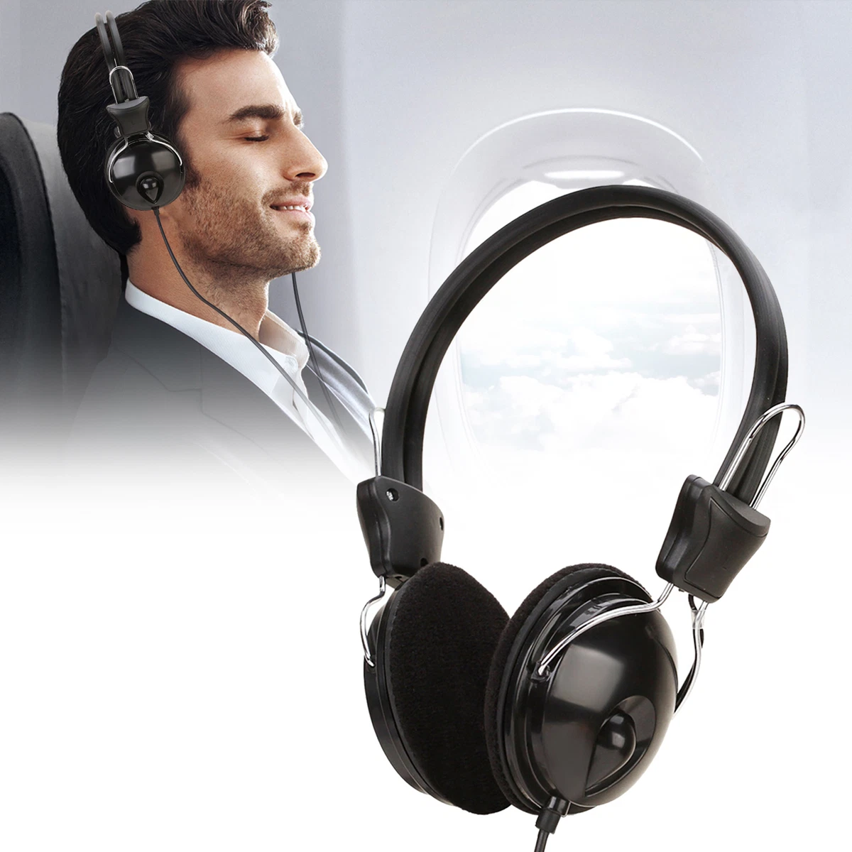 Over ear Headphones Earphones with Cable 3.5mm for Computer Laptop
