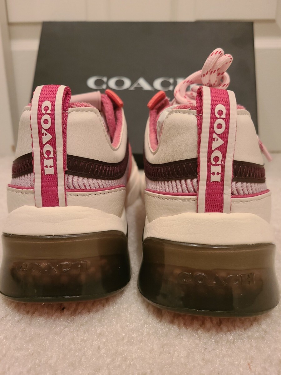 New $228 Coach Sneaker 9.5 B Womens Pink Lace Up | eBay