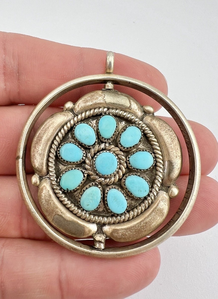 Very Old extreme Detailed Silver Turquoise Coral Pin Very Old extreme Detailed Silver Turquoise Coral Pin