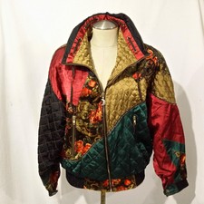Jessica Stevens Embroidered Multicolor Women's Zip Coat Jacket M (a14)