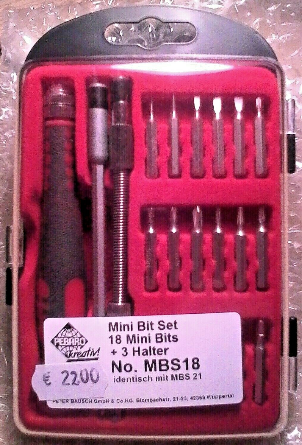 PEBARO KREATIV! CACCIAVITE CON 18 PUNTE INTERCAMBIABILI E 2 PROLUNGHE ART MBS18