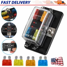4Way 12V/24V Auto Car Power Distribution Blade Fuse Holder Box Block Panel Board