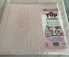 12 x 12 Scrapbook Album MBI 20 pages white top loading post bound pink