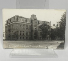 Postcard Ellendale ND RPPC Carnegie Hall State Normal School Real Photo