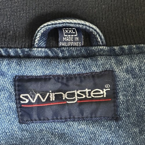 USAir Airlines Denim Bomber Jacket XXL Vintage Swingster - Picture 10 of 12