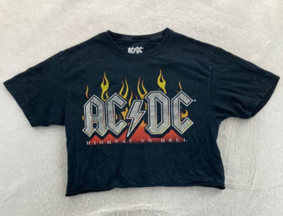 AC/DC Highway to Hell Crop Graphic Tee Womens MEDIUM