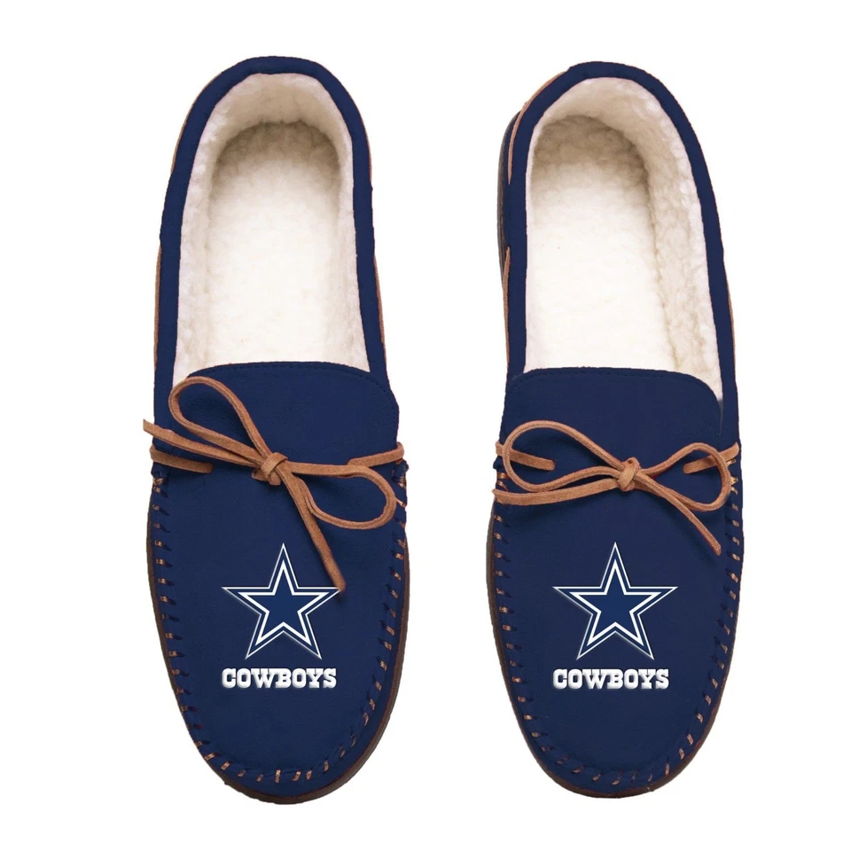 NFL Dallas Cowboys Hombre Color Mocasín Duro Zapatillas-Nuevas Foto 3 de 3