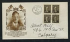 Canada #285, 1949 2¢ KGVI block of 4 on matching unknown cachet FDC VF Calgary