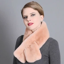 Rex Rabbit fur Scarf Girls Lovely Scarves Double Sided Thick Warm Winter Wraps