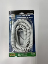 Monster 25' Foot White Telephone Handset Coil Curly Cord 140156-00 NEW