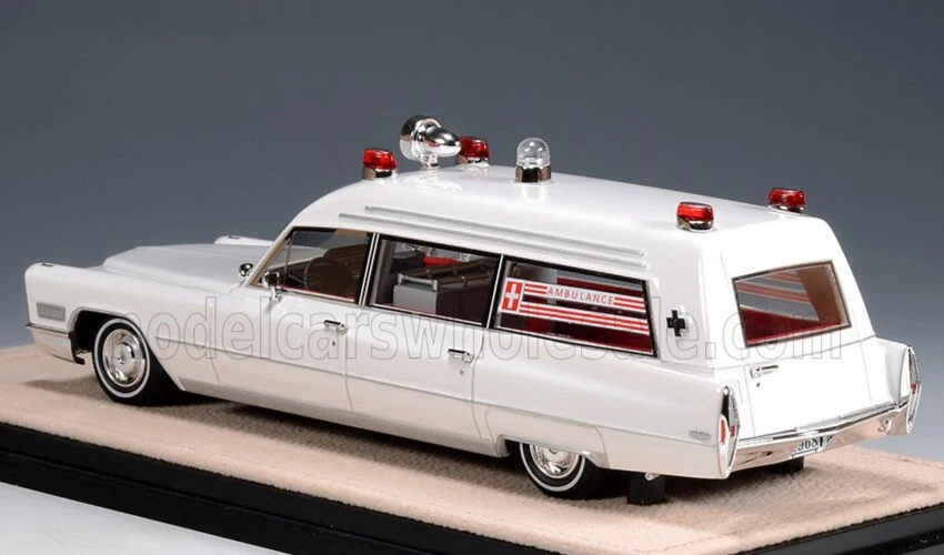 maravilloso coche modelo resina 1/43 Cadillac Miller-Meteor-Ambulancia 1968 - blanco Foto 4 de 4