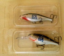 RAPALA SHAD RAP LURE SET 2 IRELAND ECK 1 UNMARKED PLASTIC PKG 3" FISHING LURES.
