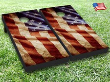 US Flag Cornhole Toss Game Board Wraps Stickers Decals Skin Graphics Set 027