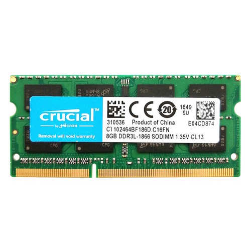 Crucial 8GB 1866MHz DDR3L SODIMM RAM PC3L-14900 204-Pin 1.35V 2RX8 Laptop Memory - Picture 2 of 7