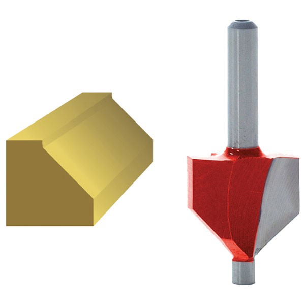Faithfull Router Bit TCT 45° Chamfer 1/4in Shank