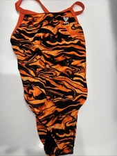 TYR Youth Girl Kodiak Orange Black1 Pc Swimsuit, SZ 26