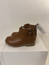 Old Navy Baby Toddler Ankle Boots Shoes Buckle Strap Side Zip Size 8 New w/tag