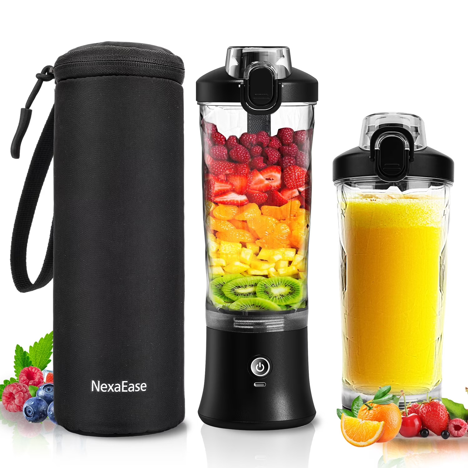 Portable Blender with Insulated Carrying Case & Recipe Book 