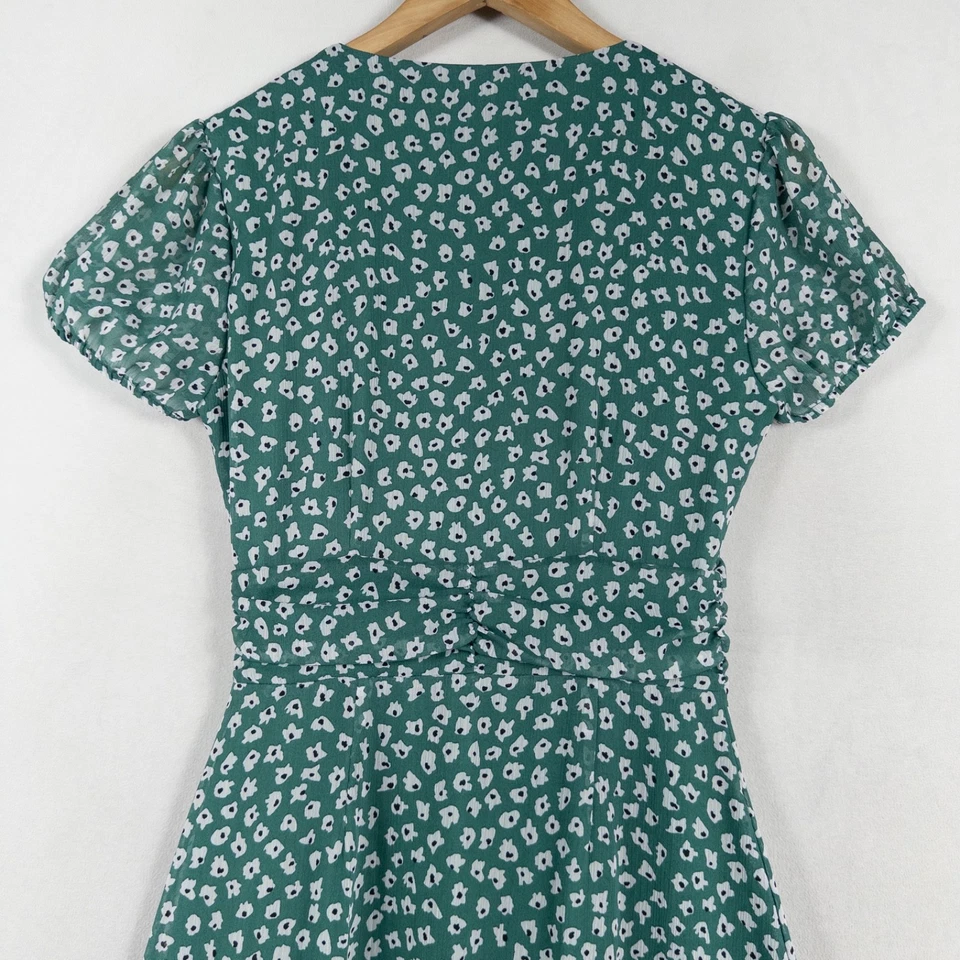 Maxi Vestido Bar III Para Mujer XS Verde Floral Abotonado Suave Niña Romántico Femenino Foto 4 de 4