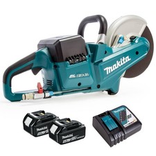 Makita DCE090ZX1 36V LXT 230mm Brushless Disc Cutter 2 x 5.0Ah Battery & Charger