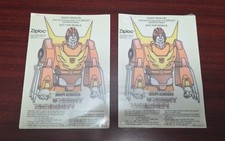 Iron-On Rodimus Prime Premium 1986 Ziplock G1 Transformers The Movie MOSC x2