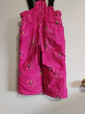 Girls Pink Snowbibs 2t
