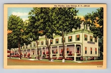 Lake George NY-New York, The Worden Hotel, Advertising, Antique Vintage Postcard