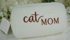 FUNDA COSMÉTICA FELPA CAT MOM MARFIL NUEVA CON ETIQUETAS POR BRILLO Y BRILLO