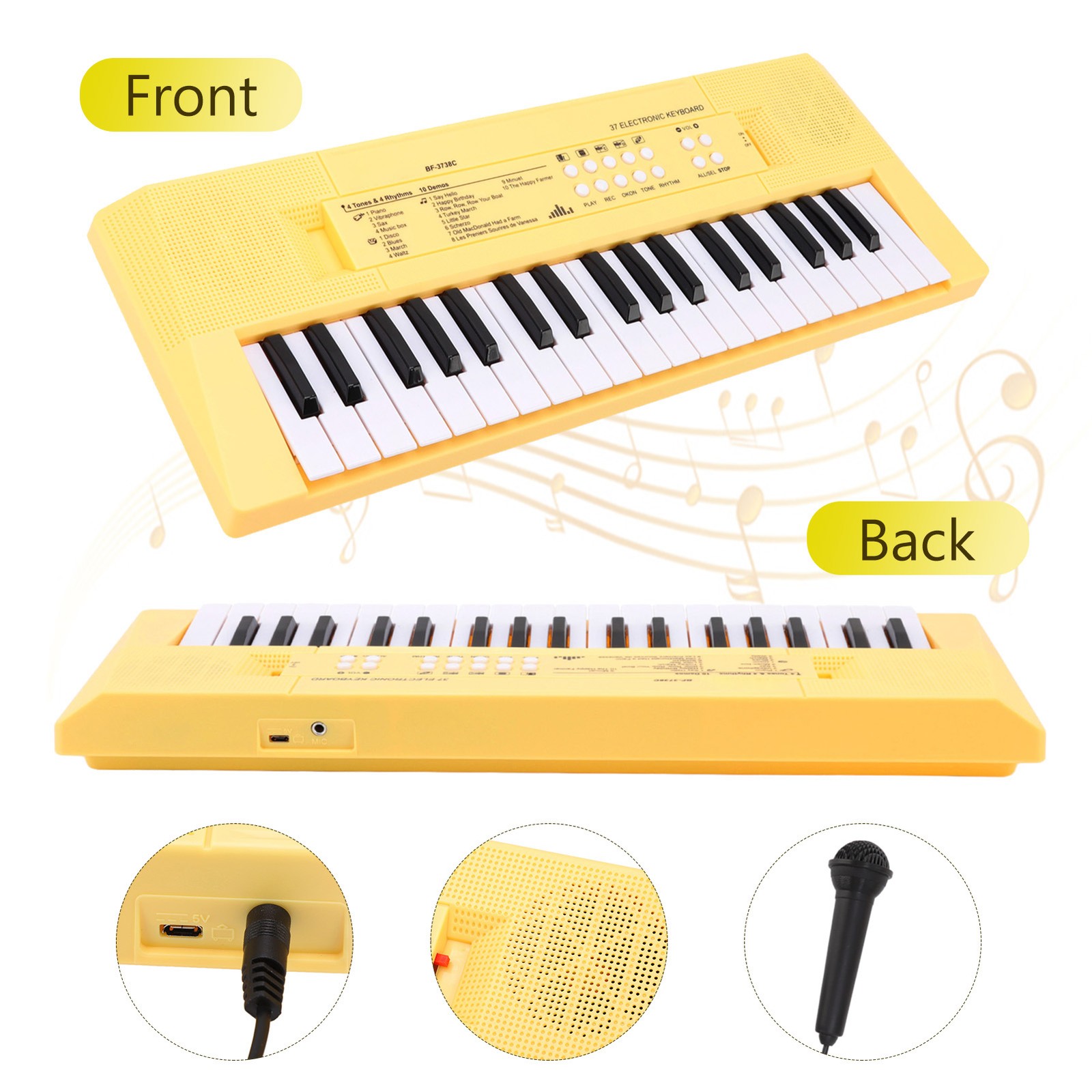 Tastiera Pianoforte Elettronica Bambini 37 Tasti Tastiera Pianoforte Educativo B