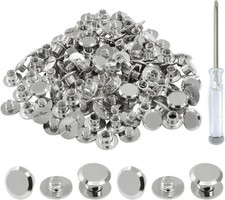 60 Sets Silver Chicago Screws, M5 4mm Leather Rivets Screw M5 x 4mm,
