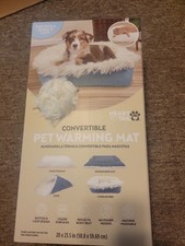 PET WARMING 4-IN-1 CONVERTIBLE MAT BLUE 20"W x 23.5"L Small Dogs And Cats