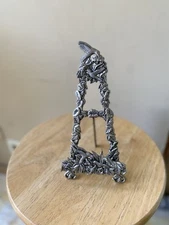 10 " BEAUTIFUL art nouveau style pewter Sliding Easel Picture Holder Stand