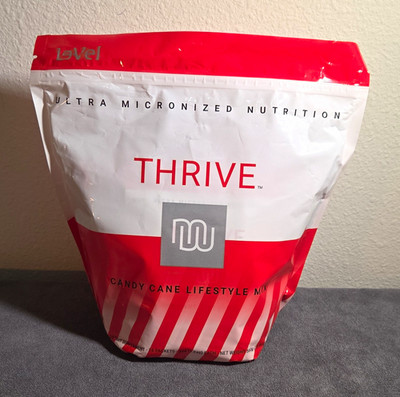 Le-Vel THRIVE Candy Cane Lifestyle Mix Shake Powder, Gluten-Free, 16 Servings