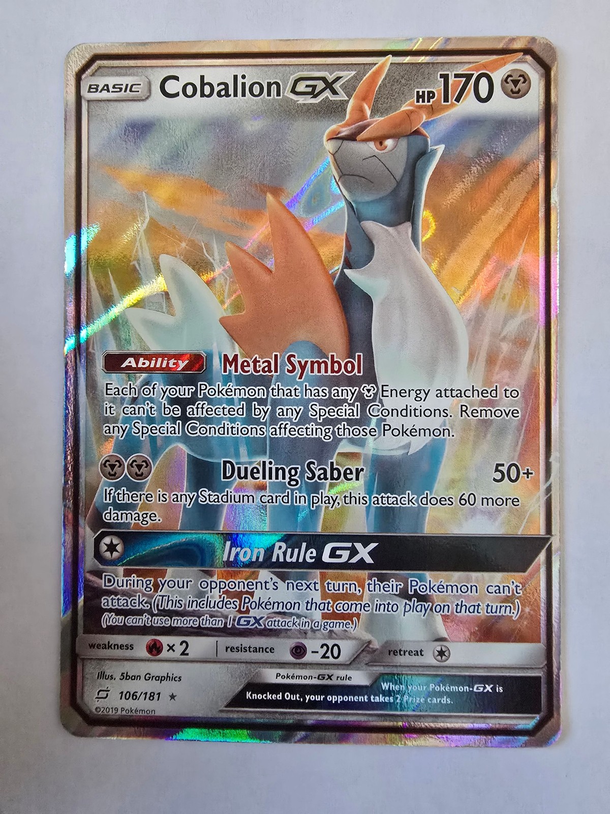 Cobalion GX 106/181 Holo Rare GX Team Up Pokemon NM
