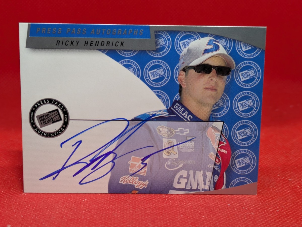 2002 Press Pass Ricky Hendrick Autographed Card, Hendrick