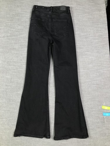 American Eagle Jeans Womens 0 Black Curvy High Rise Flare Next Level Stretch - Picture 11 of 15