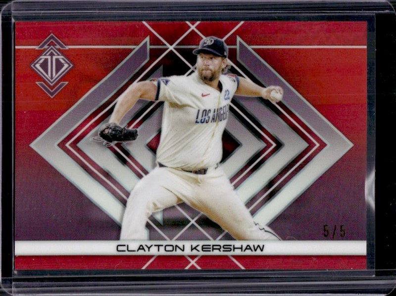 2025 Topps Transcendent Clayton Kershaw Icons Chrome Variation Red Refractor #/5
