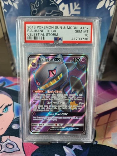 Pokemon 2018 Sun & Moon Celestial Storm Banette GX #157/168 PSA 10