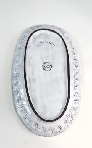 Bandeja ovalada para servir Vietri Incanto Collection Italia gris 12 pulgadas - Imagen 4 de 8