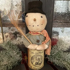 Handmade Primitive Christmas Grunge Snowman Winter Holiday Seasonal Decor