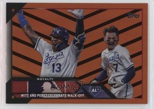 2023 Update Veteran Combos Orange & Black Foil Salvador Perez Bobby Witt Jr 1m49