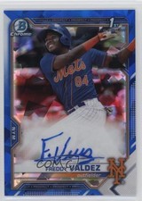 2021 Bowman Sapphire Edition Chrome Prospects Freddy Valdez #BSPA-FV Auto 01nw