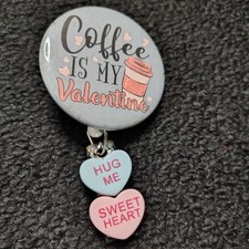 Valentine's Day Retractable Badge Reel Red Love Heart Nurse Badge Holder Reel